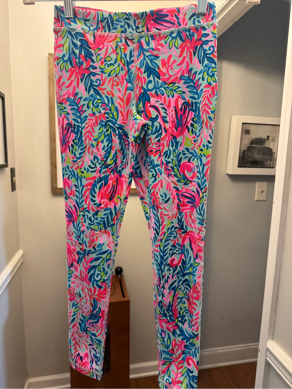 Lilly Pulitzer Pink & Blue Floral Print Leggings